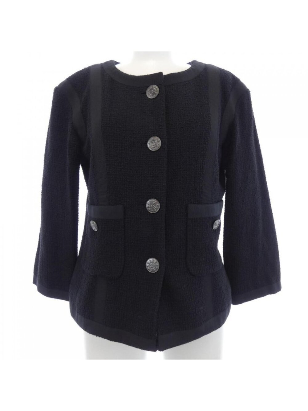 Chanel Collarless Jacket Black